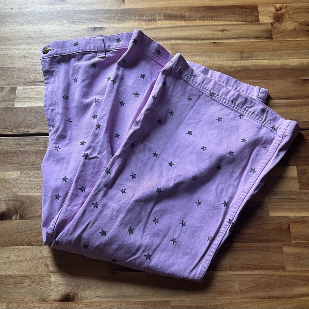 M Bell Bottom from Big Bud Press - Bubblegum Pink Purple Star Print